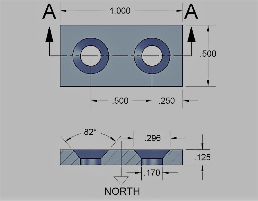 Super Strong Neodymium Bar Magnet N42 1x1/2x1/4, 18 LB Pull with 2  Countersunk Holes