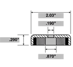 Mounting Cupped Magnet Dia 2.03" Counterbore Hole (Pack of 3, 3.15/pc)