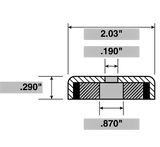 Mounting Cupped Magnet Dia 2.03" Counterbore Hole (Pack of 3, 3.15/pc)