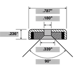 Mounting Cupped Magnet Dia 3/4" Countersunk Hole (Pack of 3, 3.25/pc)