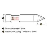 KMV BLD-DR8160 TC Knife Blade ø8mm (Esko Kongsberg BLD-DR8160)