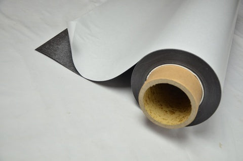 Flexible Magnetic Sheeting Roll 24.375"(W) x 0.015" (T) x 50'(L) w/Adhesive (PSA)