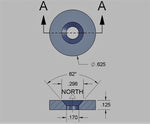 O.Dia. 5/8"x1/8"T, Countersunk Neodymium Magnet (NORTH) (Pack of 8, $1.37/pc)
